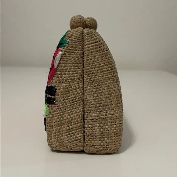 Serpui Candice Embroidered Clutch in Toast - Picture 2 of 10